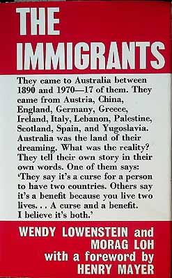 Immagine del venditore per The Immigrants.They came to Australia between 1890 and 1970-17 of them venduto da Kennys Bookstore