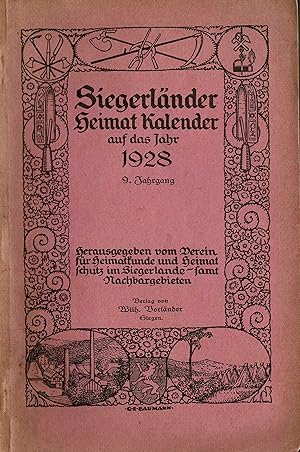 Siegerländer Heimat Kalender auf das Jahr 1928