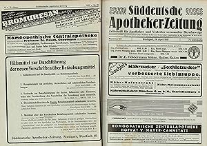 Süddeutsche Apotheker-Zeitung (Zeitschrift für Apotheker und Vertreter verwandter Berufszweige) -...