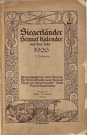 Siegerländer Heimat Kalender auf das Jahr 1926