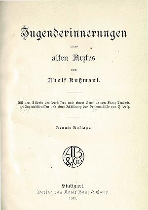 Jugenderinnerungen eines alten Arztes (Originalausgabe 1912)