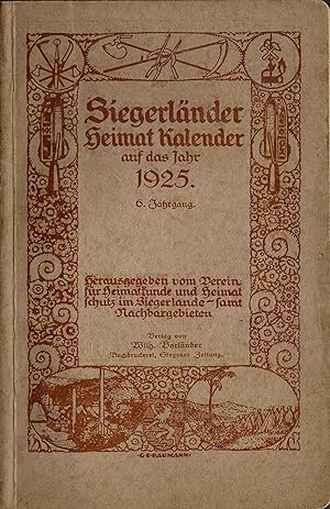 Siegerländer Heimat Kalender auf das Jahr 1925