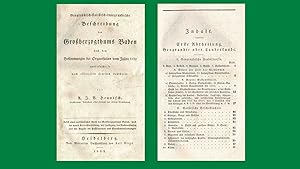 Bild des Verkufers fr Beschreibung des Grossherzogthums Baden, nach den Bestimmungen der Organisation vom Jahre 1832 grtentheils nach officiellen Quellen bearbeitet (Originalausgabe 1833) zum Verkauf von Libro-Colonia (Preise inkl. MwSt.)