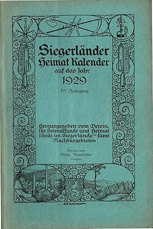 Siegerländer Heimat Kalender auf das Jahr 1929