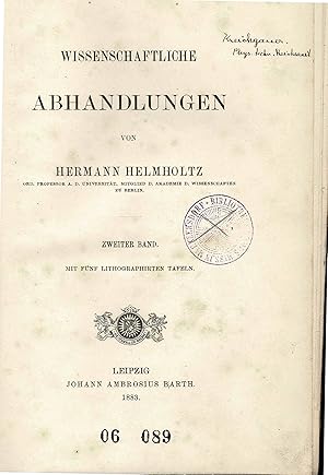 Wissenschaftliche Abhandlungen. Nur Band 2 von 3 Bänden (Original-Erstausgabe 1883)