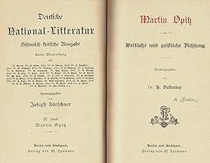 Martin Opitz - Weltliche und geistliche Dichtung (Originalausgabe 1890)