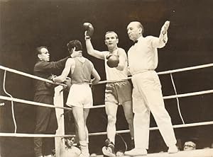 Boxkampf Hans-Georg Pillarz gegen Jan Galazka. Original-Fotografie.