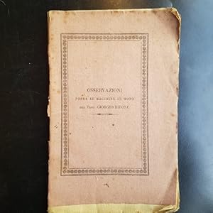 Osservazioni sopra le macchine in moto di Giorgio Bidone professore d'idraulica teorica e sperime...