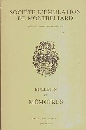 Bulletin et Mémoires. LXXXVIIIe Volume- Fascicule n°15.