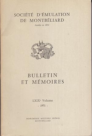 Bulletin et Mémoires. LXIXe Volume.