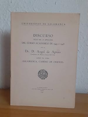 Imagen del vendedor de DISCURSO LEIDO EN LA APERTURA DEL CURSO ACADEMICO DE 1945 A 1946 a la venta por Librera Maldonado