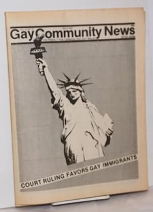 Seller image for GCN: Gay Community News; the weekly for lesbians and gay males; vol. 9, #41, May 8, 1982; Court ruling favors gay immigrants for sale by Bolerium Books Inc.