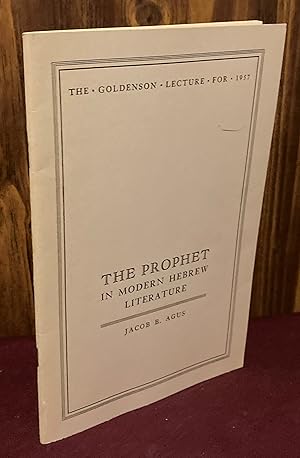 Seller image for The Prophet in Modern Hebrew Literature for sale by Palimpsest Scholarly Books & Services