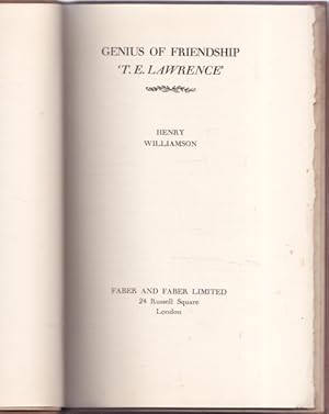 Genius of Friendship 'T.E. Lawrence'