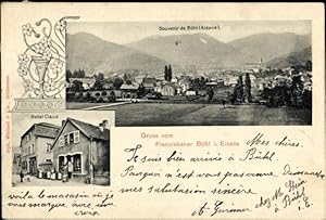 Ansichtskarte / Postkarte Buhl Bühl Kreis Gebweiler Elsass Haut Rhin, Franziskaner, Hotel Claus, ...