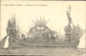 Seller image for Litho Gand Gent Ostflandern, Embarcation de la Metallurgie, Cortege Nautique 18.06.1905 for sale by akpool GmbH
