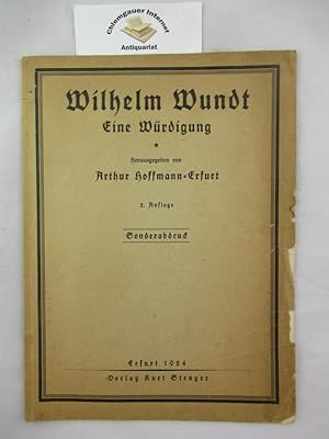 Wundt und die Relativität. Sonderabdruck. 2. Auflage. AUS: Wilhelm Wundt. Eine Würdigung. Unter M...