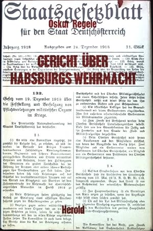 Image du vendeur pour Gericht ber Habsburgs Wehrmacht. mis en vente par books4less (Versandantiquariat Petra Gros GmbH & Co. KG)