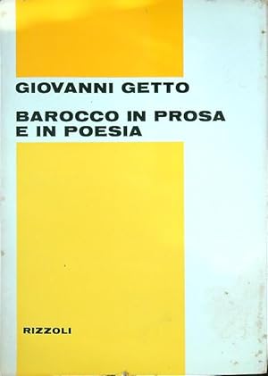 Bild des Verkufers fr Barocco in prosa e in poesia zum Verkauf von Librodifaccia