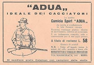 Immagine del venditore per Camica sport Adua, ideale per cacciatori. Advertising 1937 venduto da libreria biblos