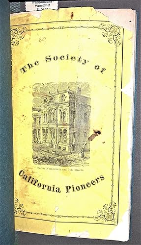 1869 Constitution & By-laws of The Society of California Pioneers