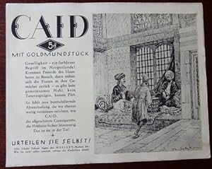 Werbeblatt 4: Caid 5 Pfg. mit Goldmundstück.