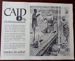 Werbeblatt 6: Caid 5 Pfg. mit Goldmundstück.