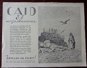 Werbeblatt 10: Caid 5 Pfg. mit Goldmundstück.