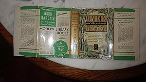 Immagine del venditore per WALDEN & OTHER WRITINGS; OR, LIFE IN THE WOODS. 1st MODERN LIBRARY IN GREEN & Black COLOR ILLUSTRATED , in the first issue, 253-Title Dust Jacket,ON BACK & VERSO (Not stated- from 1937) ML #155 on DJ Spine, GREEN TOPSTAIN, venduto da Bluff Park Rare Books