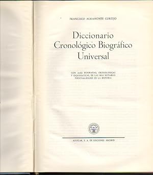 Bild des Verkufers fr DICCIONARIO CRONOLOGICO BIOGRAFICO UNIVERSAL. CON 400 BIOGRAFIAS, CRONOLOGICAS Y ESQUEMATICAS, DE LAS MAS NOTABLES PERSONALIDADES DE LA HISTORIA. zum Verkauf von Librera Javier Fernndez