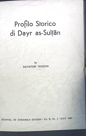 Bild des Verkufers fr Profilo Storico di Dayr as-Sultan. aus: Journal of Ethiopian Studies Vol. II, No. 2, 1964. zum Verkauf von books4less (Versandantiquariat Petra Gros GmbH & Co. KG)