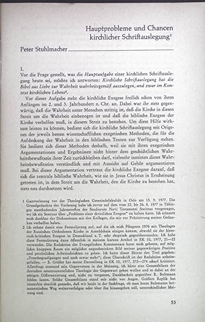 Seller image for Hauptprobleme und Chancen kirchlicher Schriftauslegung. - in: theologische beitrge 2/78, 9. Jahrgang. for sale by books4less (Versandantiquariat Petra Gros GmbH & Co. KG)