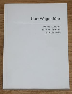 Bild des Verkufers fr Anmerkungen zum Fernsehen 1938 - 1980. zum Verkauf von Antiquariat Gallenberger