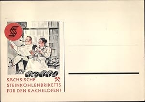 Ansichtskarte / Postkarte Sächsische Steinkohlenbriketts für den Kachelofen