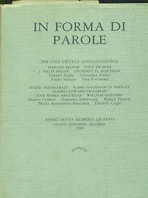 Imagen del vendedor de In forma di parole numero quarto/1985 a la venta por Librodifaccia