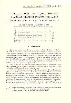 Immagine del venditore per I Molluschi d'Aqua Dolce di Alcune Stazioni Presso Terracina. Ricerche Ecologiche e Faunistiche venduto da ConchBooks