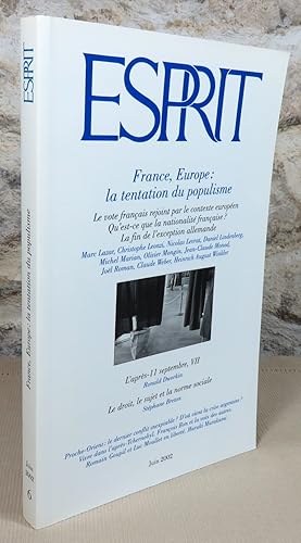 Image du vendeur pour Revue esprit : France, Europe : La tentation du populisme. mis en vente par Latulu
