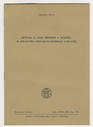 Censura e libri proibiti a Venezia: il Registro Donadoni-Morelli (1769-1795).