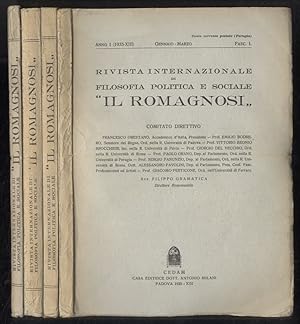 Romagnosi (Il). Rivista internazionale di filosofia politica e sociale. Direttore Filippo Gramati...