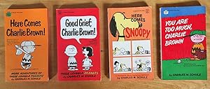 Bild des Verkufers fr Four Charles Schulz - Fawcett Crest Publications - Here Comes Charlie Brown - Good Grief Charlie Brown! - Here Comes Snoopy - You are Too Much, Charlie Brown - all later softcover editions zum Verkauf von JDBFamily