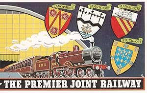 Premier Joint Railway Southport Manchester Train Coat Of Arms Postcard