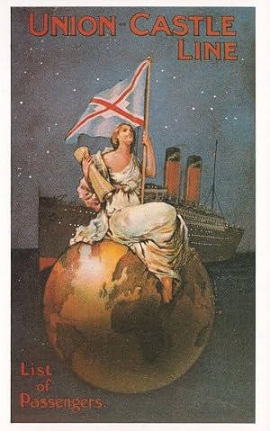 Seller image for Union Castle Line List Of Passengers Ship Poster Advert Postcard for sale by Postcard Finder