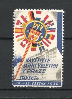 Seller image for Reklamemarke Praze, Navistivte Jarni Veletrh 1930, Messelogo for sale by Bartko-Reher