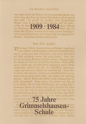 Festschrift zur 75-Jahr-Feier der Grimmelshausen-Schule Gelnhausen (1909-1984)