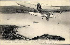 Image du vendeur pour Ansichtskarte / Postkarte Grande Quinzaine d'Aviation, Le Havre Trouville Deauville, La Traverse de la Baie mis en vente par akpool GmbH