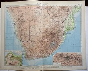 South Africa Cape Town Pretoria 1956-7 Geographical Institute vintage folio map