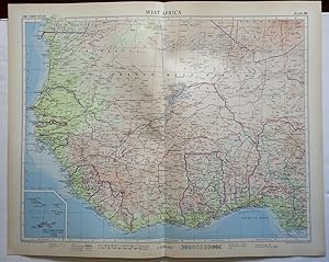 West Africa Cape Verde Guinea 1956-7 Geographical Institute vintage folio map