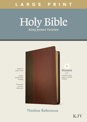 Bild des Verkufers fr KJV Large Print Thinline Reference Bible, Filament Enabled Edition (Red Letter, Leatherlike, Brown/Mahogany) (Leather / Fine Binding) zum Verkauf von BargainBookStores