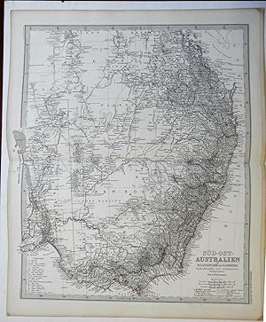 East Australia Queensland Victoria New South Wales 1874 Petermann detailed map