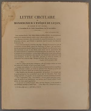 Lettre circulaire de Monseigneur l'évêque de Luçon, au clergé de son diocèse - à l'occasion de la...